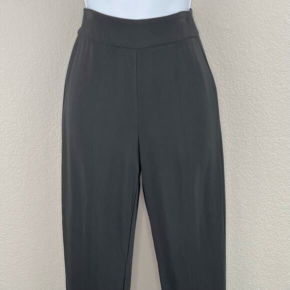 Veronica Beard Paula Black High Waist Back Zip Slit Hem Slim Trouser Pants 00/XS - Picture 6 of 14